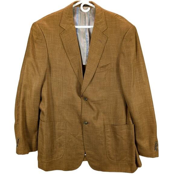 Ibize Bamboo Blazer Mens 42 R Suit Jacket Brown Sport Coat Office Party Wedding - Picture 1 of 10